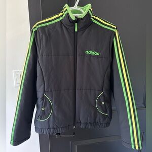 Adidas jacket with neon stripes